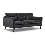 Miguel Leather Sofa and Loveseat Set - Charcoal