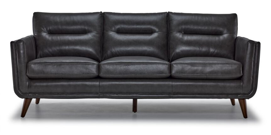 Miguel Leather Sofa - Charcoal