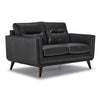 Miguel Leather Loveseat - Charcoal