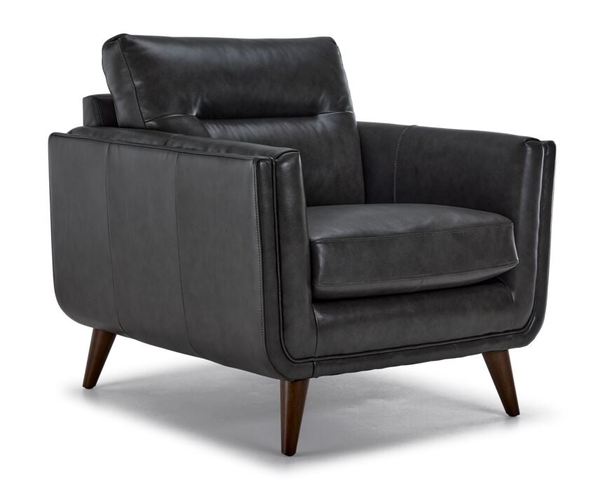 Miguel Leather Chair - Charcoal