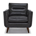 Miguel Leather Chair - Charcoal