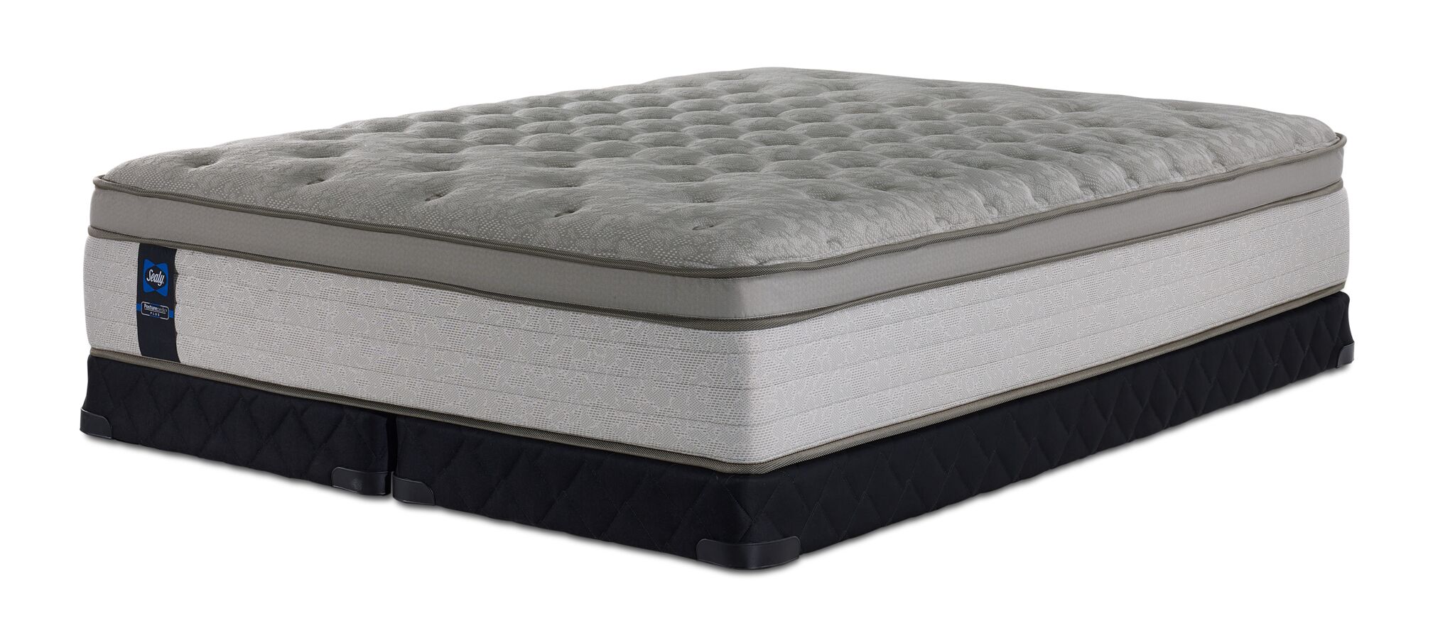 Sealy Posturepedic® Plus Sterling Milana II Luxury Plush Eurotop Queen Mattress and Low Profile Split Boxspring Set