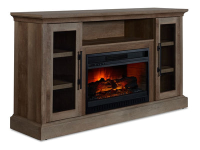 Millbrook Fireplace TV Stand - Prairie Oak