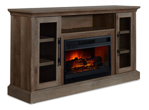 Millbrook Fireplace TV Stand - Prairie Oak
