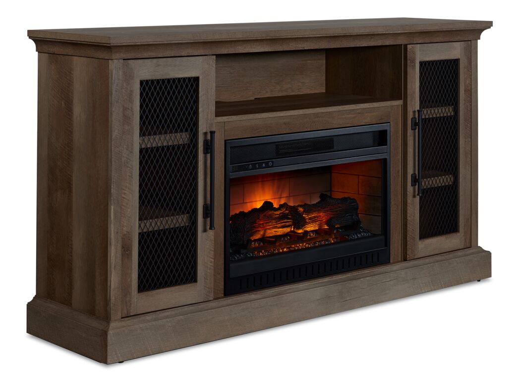 Millbrook Fireplace TV Stand Prairie Oak Leon s