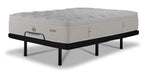Kingsdown Mist Medium Euro Top queen mattress on an L2 Lux adjustable base in the flat position