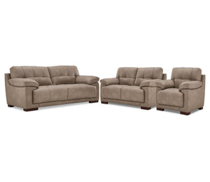 Modena Sofa, Loveseat and Chair Set - Taupe