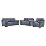 Modena Sofa, Loveseat and Chair Set - Blue
