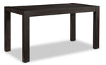 Modern Edge 60-inch dark grey desk with wide block legs, picture frame moulding and front view