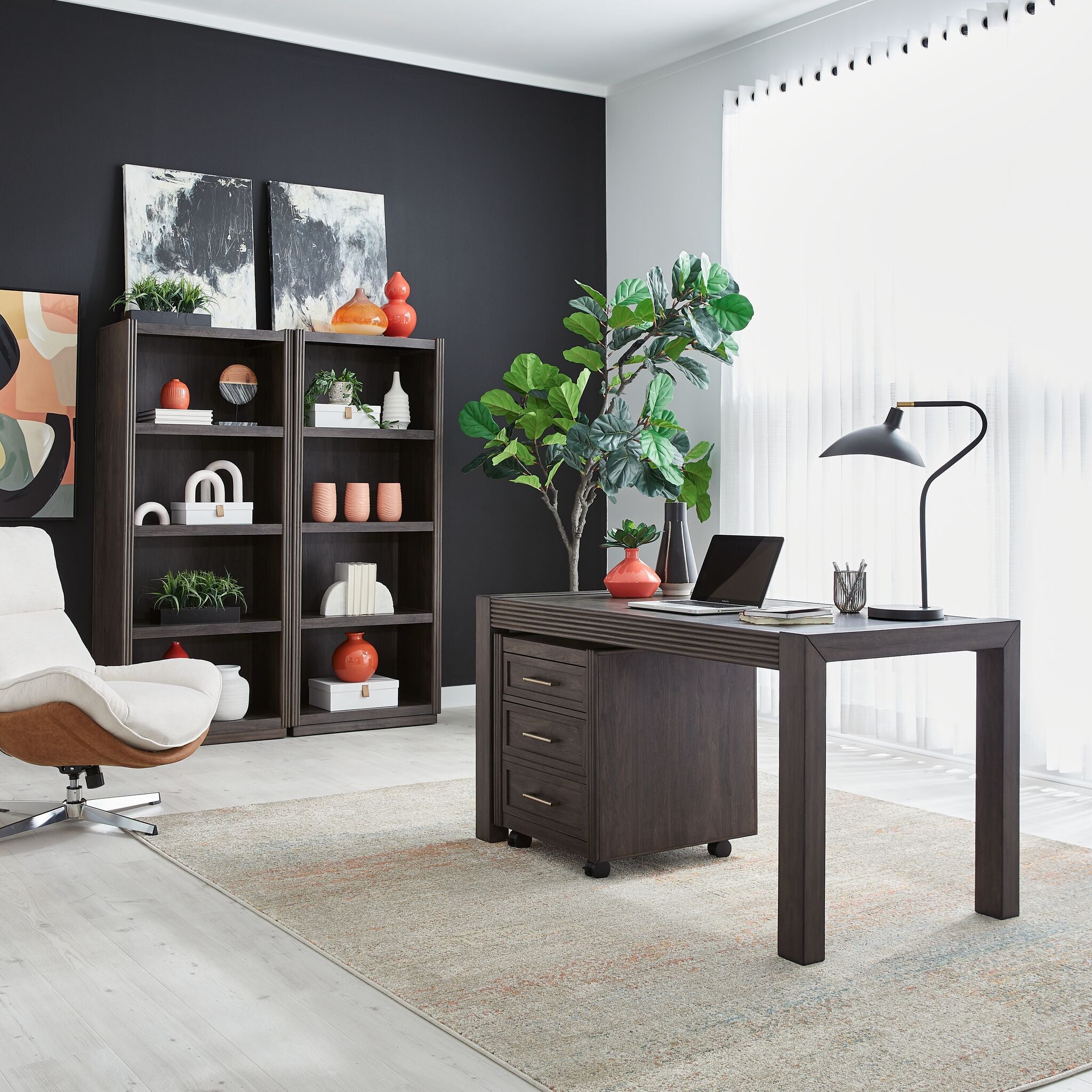 Modern Edge Desk - Dark Grey