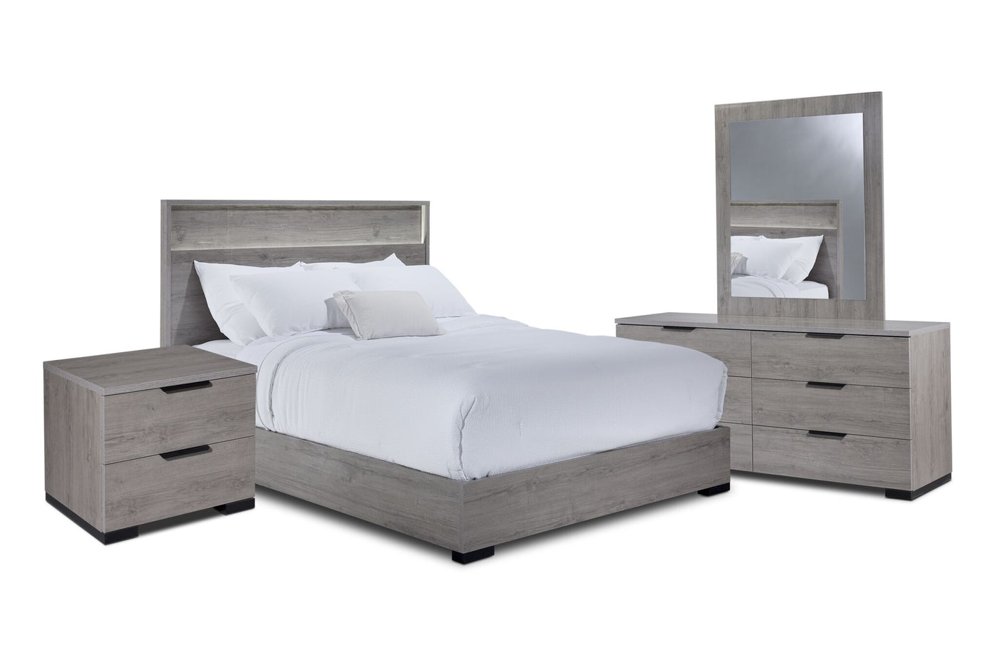 Monaco 6 - Piece Queen Bedroom Set - Grey