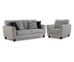 Moncton Sofa and Chair Set - Light Grey