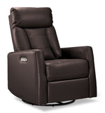 Mustang Swivel Glider Power Recliner - Dark Brown