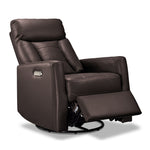 Mustang Swivel Glider Power Recliner - Dark Brown