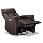 Mustang Swivel Glider Power Recliner - Dark Brown