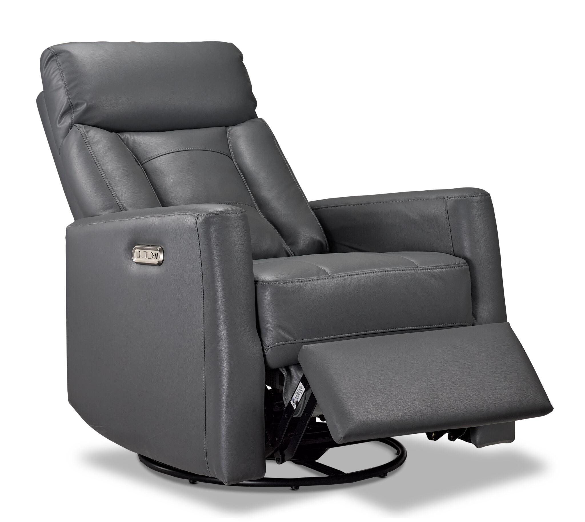 Mustang Swivel Glider Power Recliner - Dark Grey