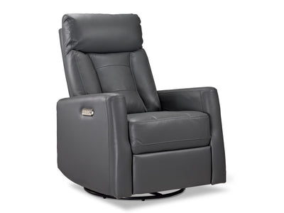 Mustang Swivel Glider Power Recliner - Dark Grey