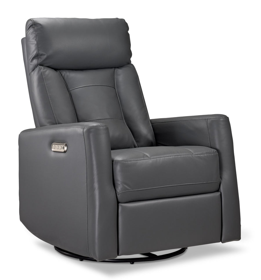Mustang Swivel Glider Power Recliner - Dark Grey