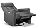 Mustang Swivel Glider Power Recliner - Dark Grey