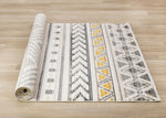 Golden Peaks 7'10" x 10'6" Tribal Area Rug - Grey, Yellow