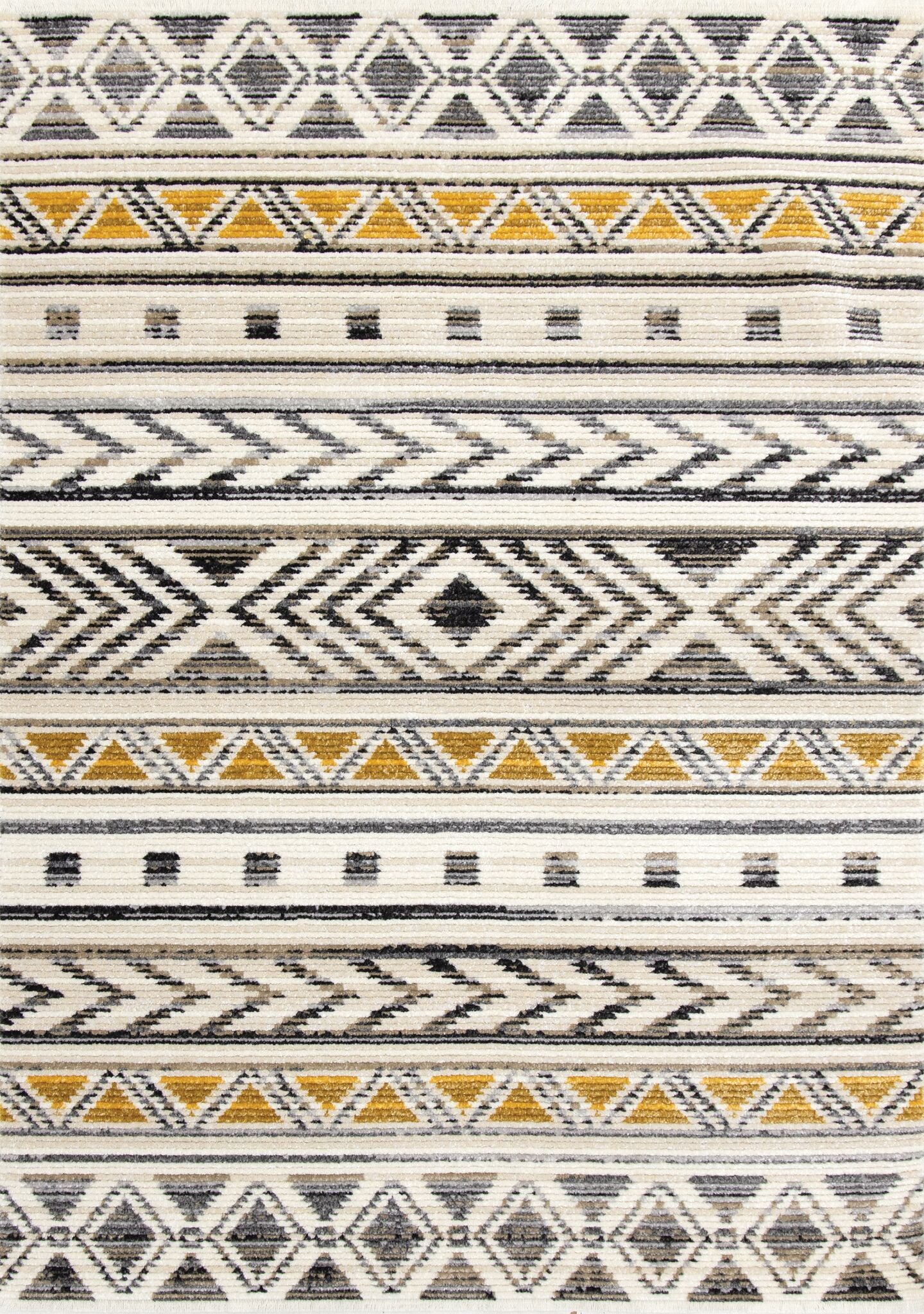 Golden Peaks 7'10" x 10'6" Tribal Area Rug - Grey, Yellow