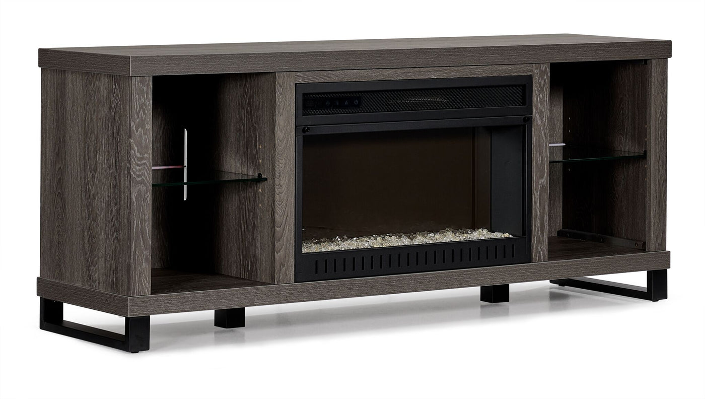 Neelam 60" Fireplace Console - Light Grey