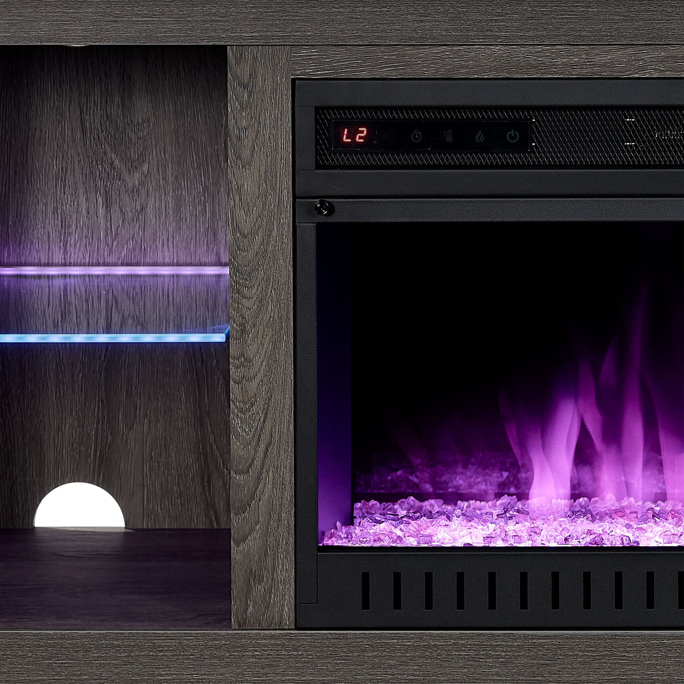 Neelam 60" Fireplace Console - Light Grey