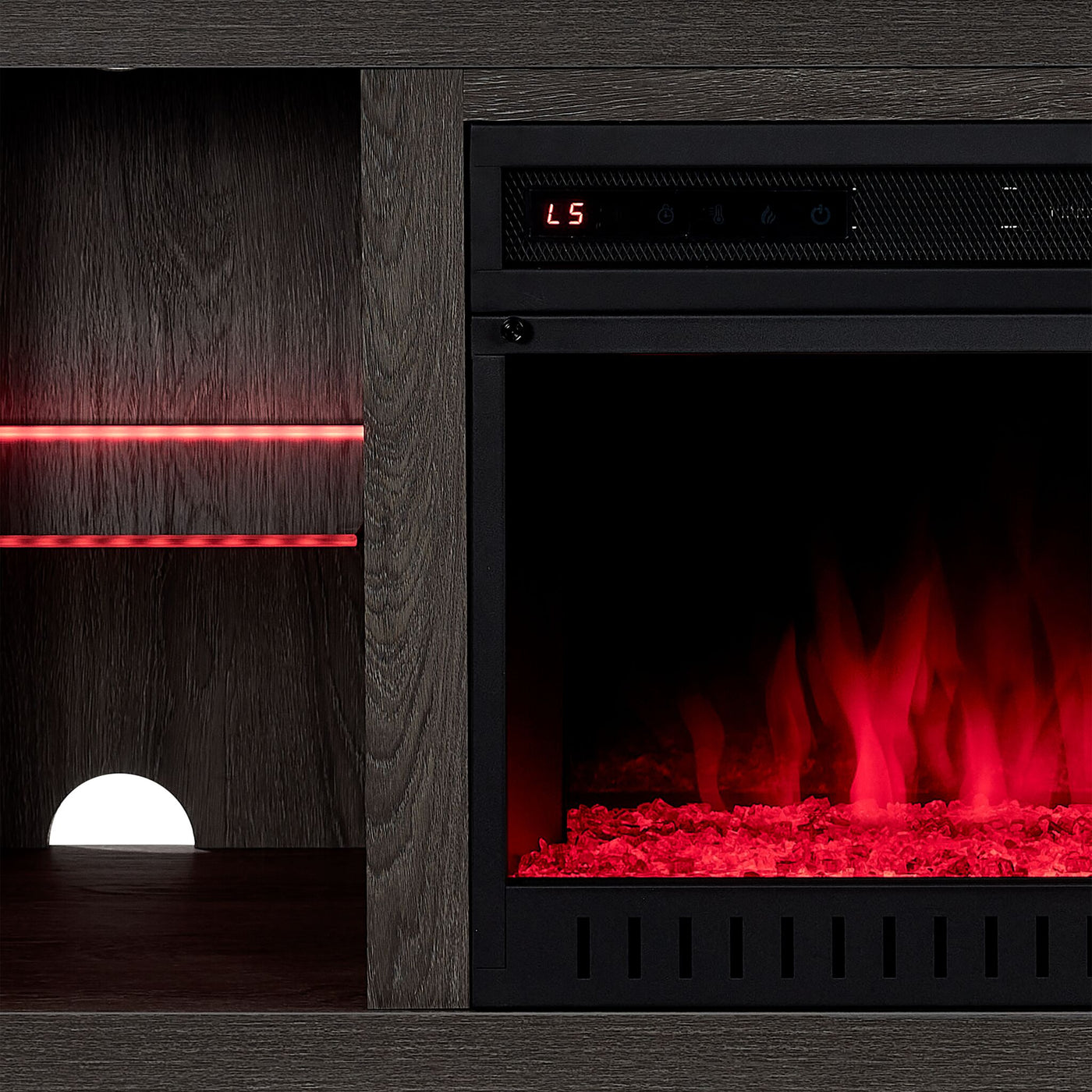 Neelam 60" Fireplace Console - Light Grey