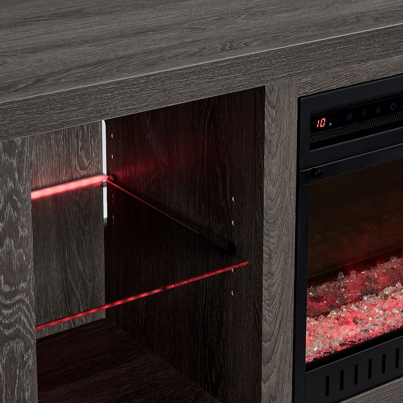 Neelam 60" Fireplace Console - Light Grey