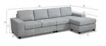 Neptune 2-Piece Sectional with Reversible Chaise - Grey