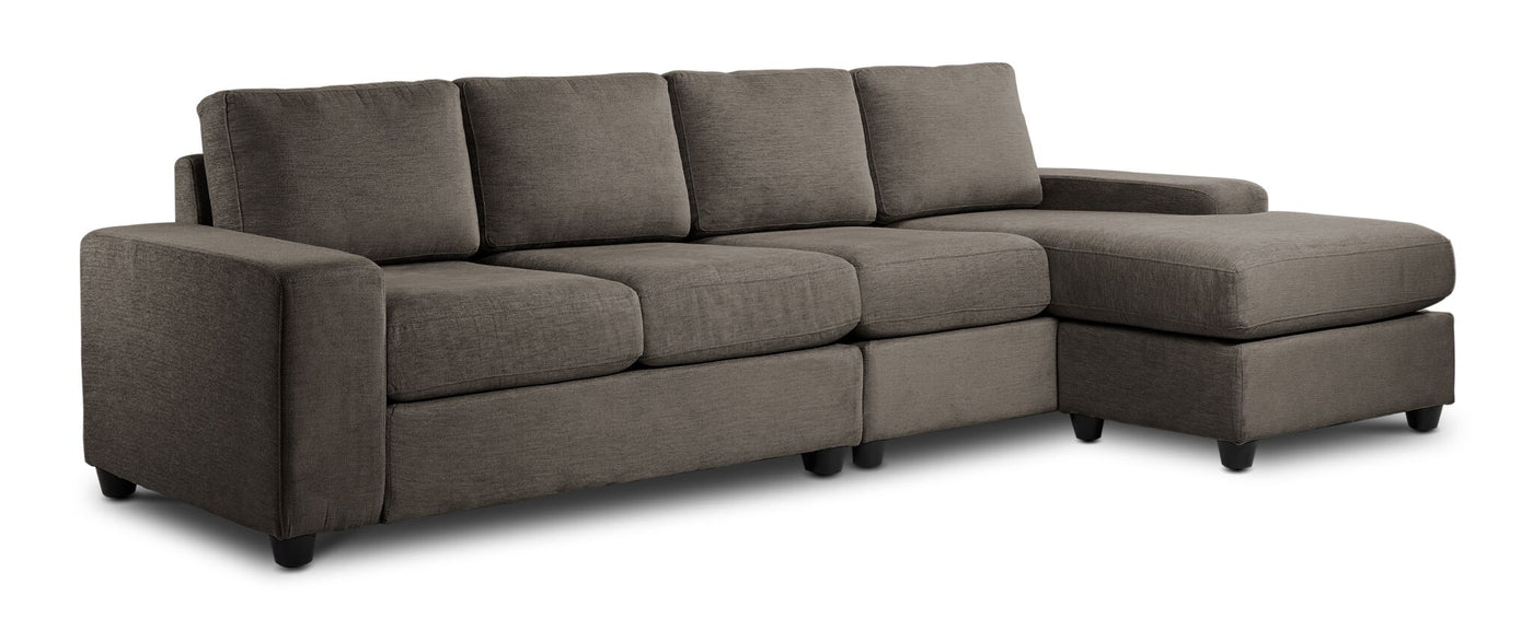 Neptune 2-Piece Sectional with Reversible Chaise - Brown