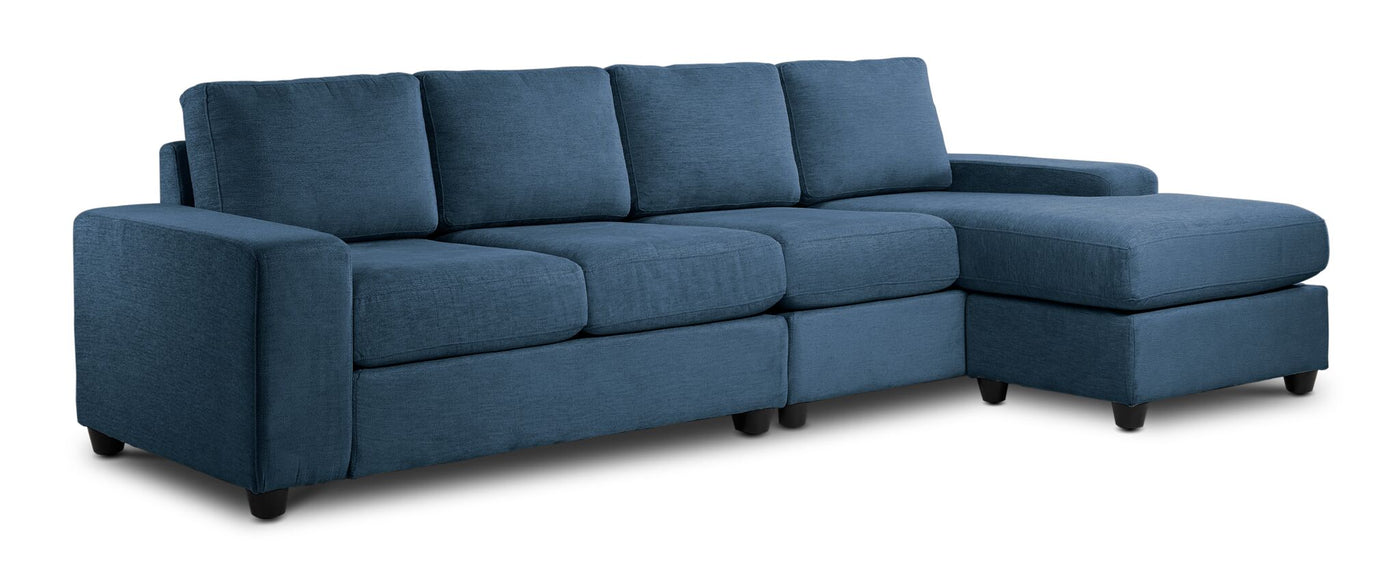 Neptune 2-Piece Sectional with Reversible Chaise - Blue