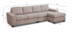 Neptune 2-Piece Sectional with Reversible Chaise - Beige