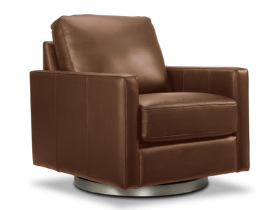 Nevada Leather Swivel Chair - Brown