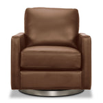 Nevada Leather Swivel Chair - Brown