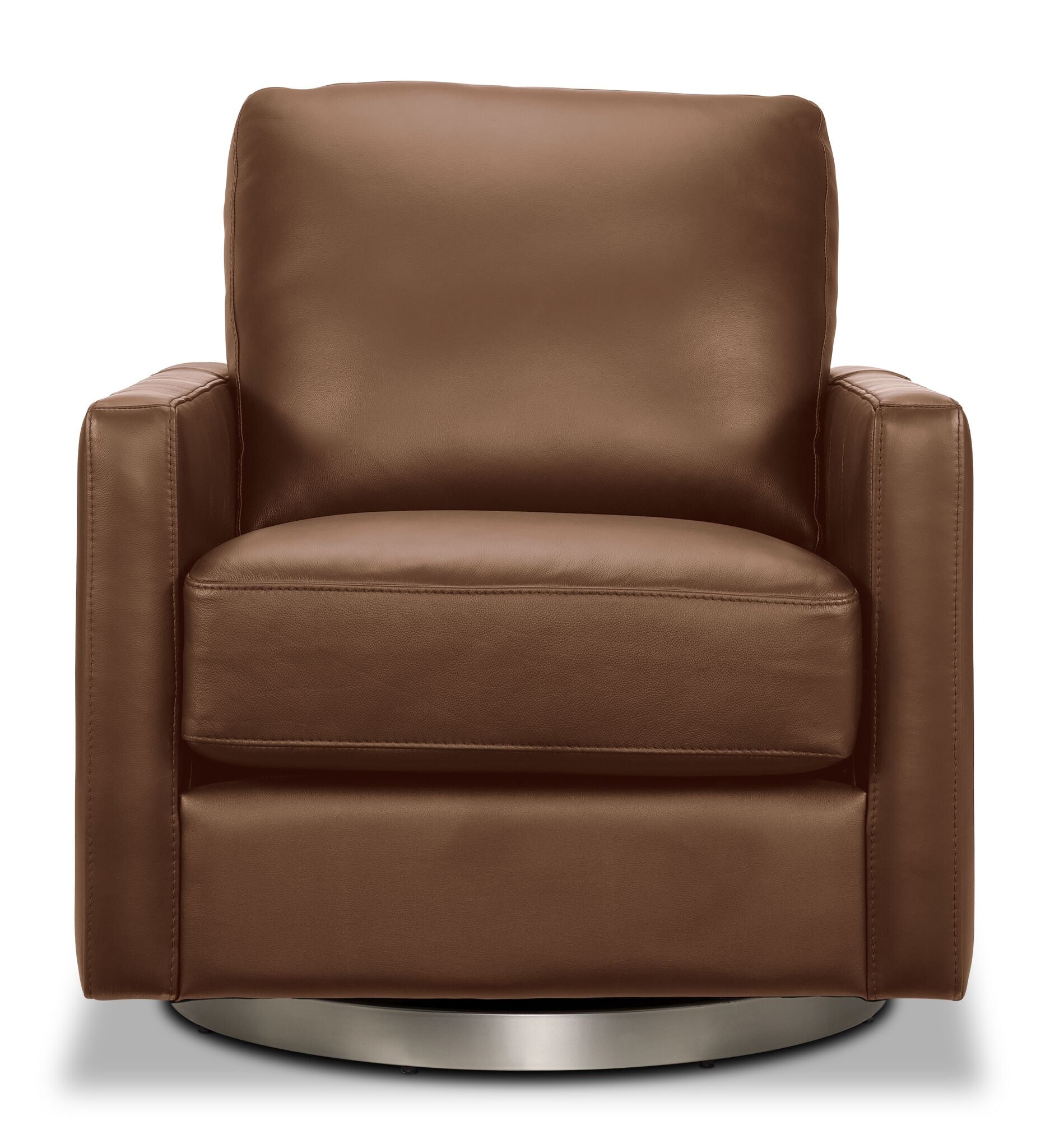 Nevada Leather Swivel Chair - Brown