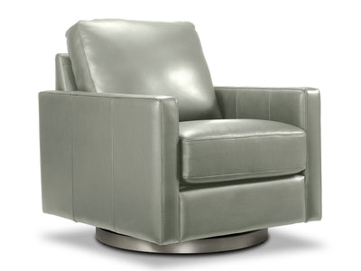 Nevada Leather Swivel Chair - Grey