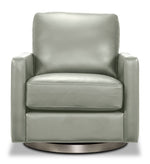 Nevada Leather Swivel Chair - Grey