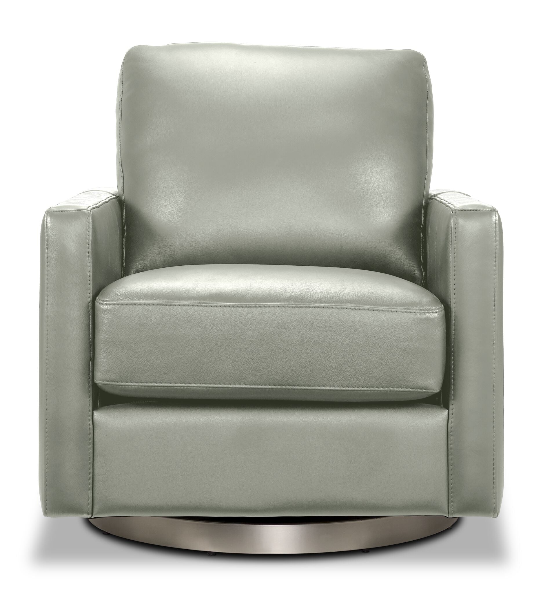 Nevada Leather Swivel Chair - Grey