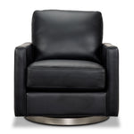 Nevada Leather Swivel Chair - Black
