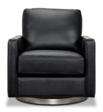 Nevada Leather Swivel Chair - Black