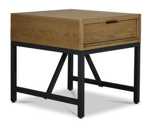 Feeling Connected - Newport 24" End Table - Oak and Black