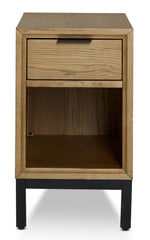 Feeling Connected - Newport 14" Chairside Table - Oak and Black