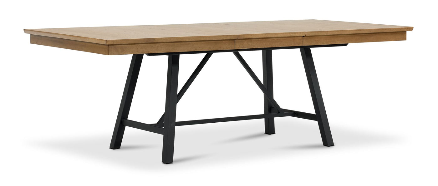 Feeling Connected - Newport 7-Piece Extendable Dining Set - Oak and Black