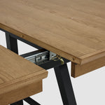 Feeling Connected - Newport Extendable Trestle Table - Oak and Black