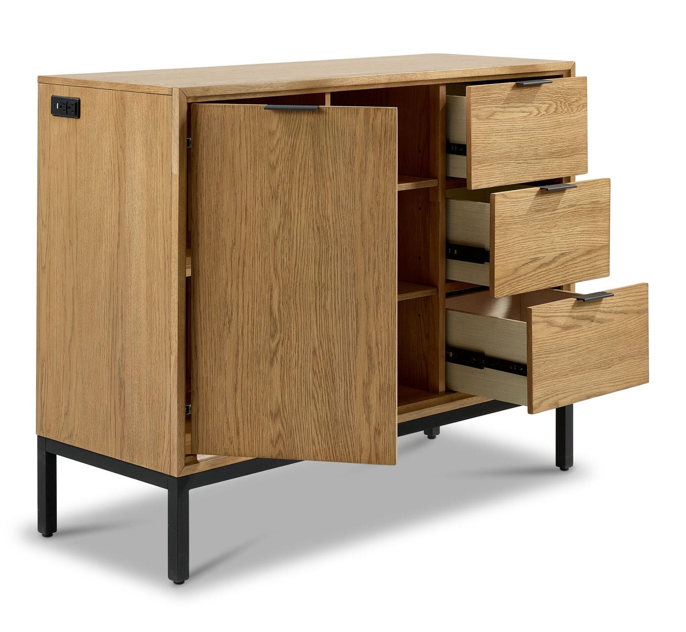 Newport Server - Oak and Black
