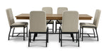 Feeling Connected - Newport 7-Piece Extendable Dining Set - Oak and Black