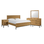 Newport 6 - Piece King Bedroom Package - Oak and Black