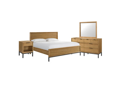Newport 6 - Piece King Bedroom Package - Oak and Black