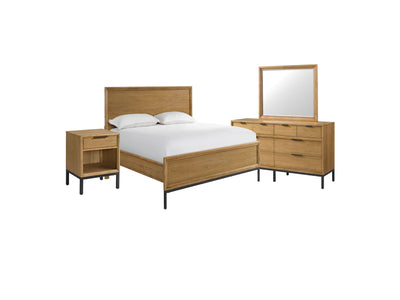 Newport 6 - Piece Queen Bedroom Package - Oak and Black